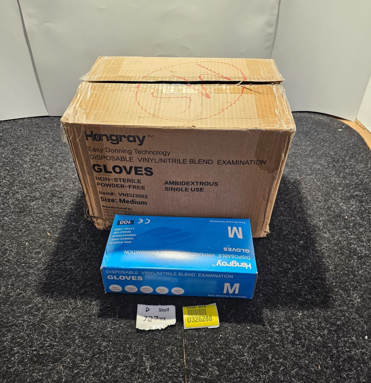 (QTY 1000) Hongray VNEU3002 Disposable Vinyl Nitrile Blend Gloves Medium Size