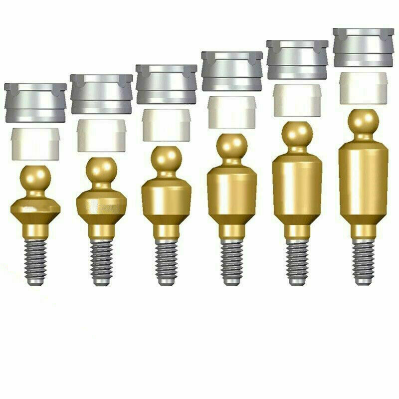 5 x Straight Ball Attachment Abutment SET for Internal Hex RP, Dental