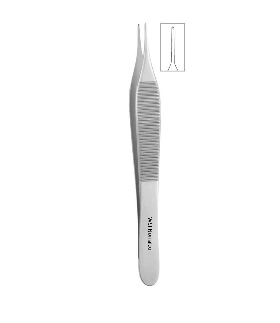 6 Adson Tissue Forceps, 4.75″, Straight, Delicate Tips, 1 x 2 Teeth, Premium
