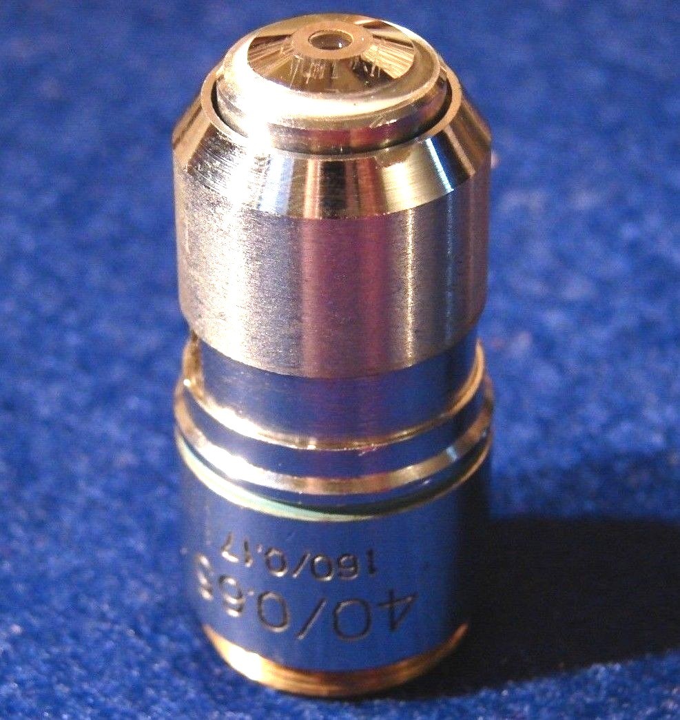 Microscope Objective in Excellent Condition, Unknown Manu, 40x 0.65 NA 180/0.17