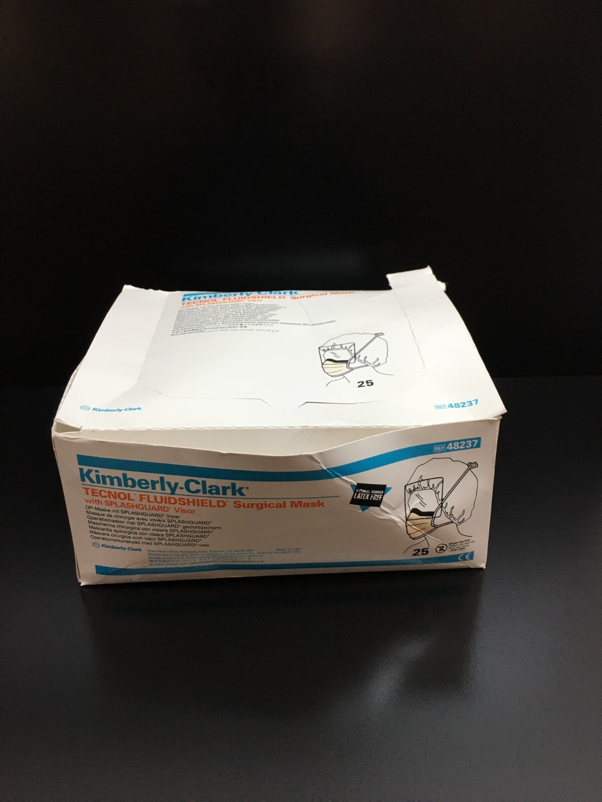 Kimberly Clark REF 48237 Tecnol Fluidshield Surgical Mask