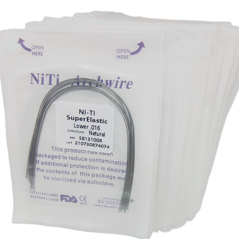 Dental Orthodontic Arch Wire Super Elastic Niti Round Rectangular Natural Form