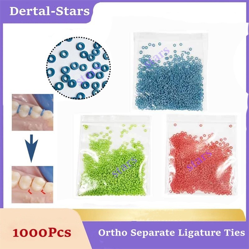 Dental Ortho Separator Orthodontic Separate Ligature Ties Elastic Band Ring 1000