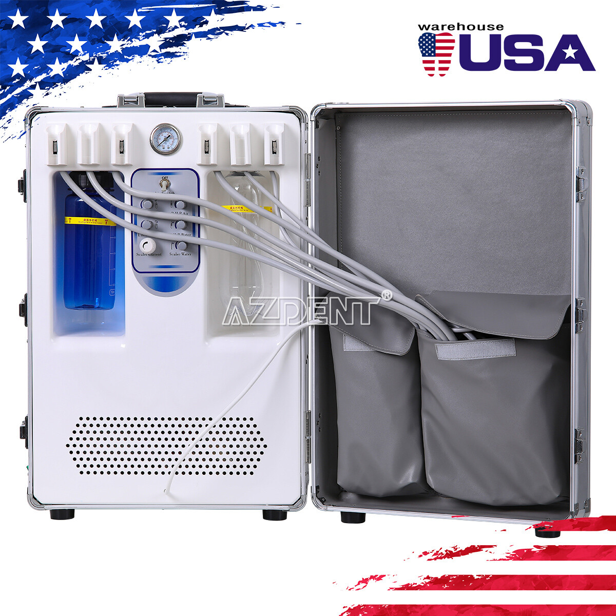 Dental Mobile Delivery Unit Suction Air Compressor 4Hole /Cabinet Trolley Cart