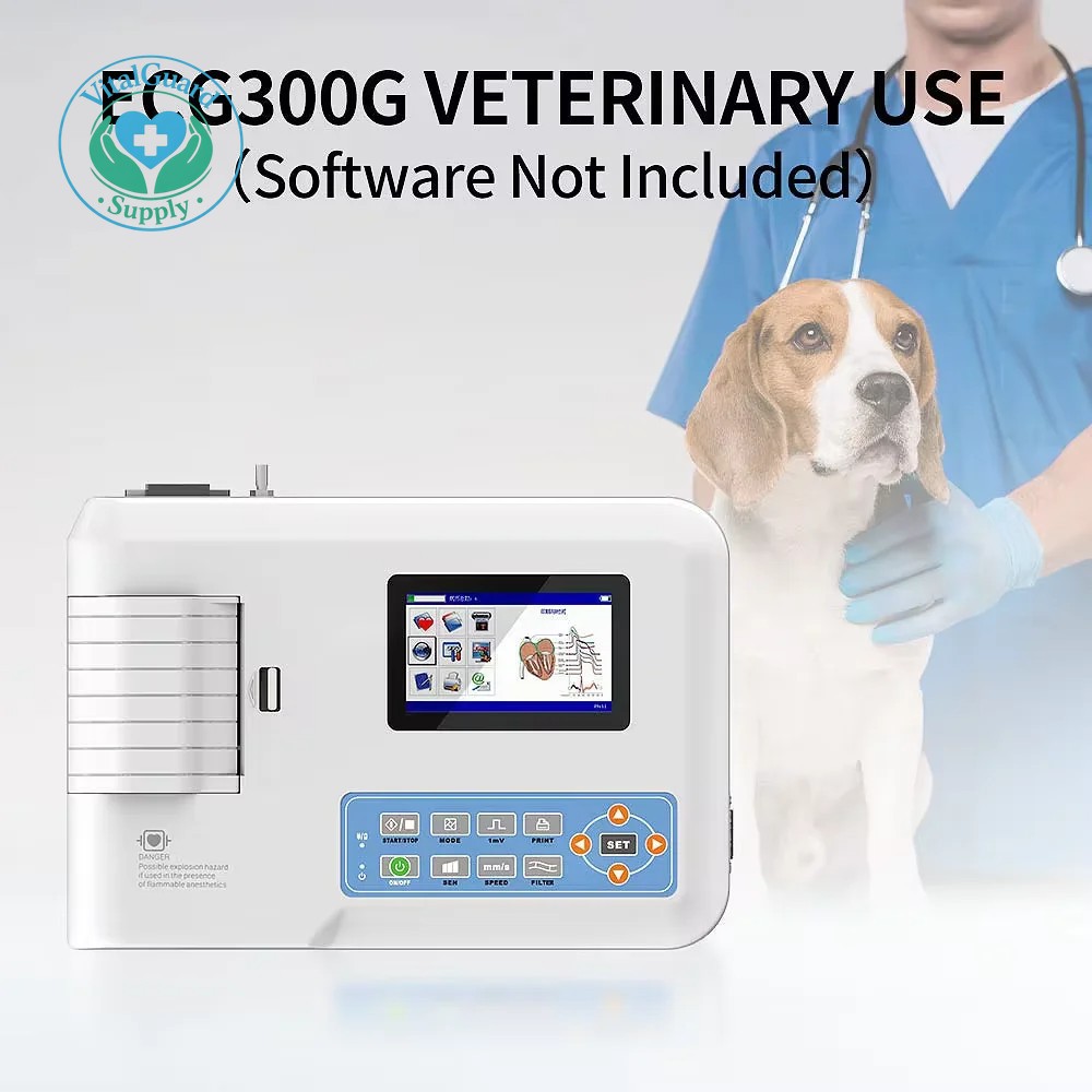 Stock Veterinary Electrocardiograph ECG Machine EKG Monitor ECG100G-VET Print