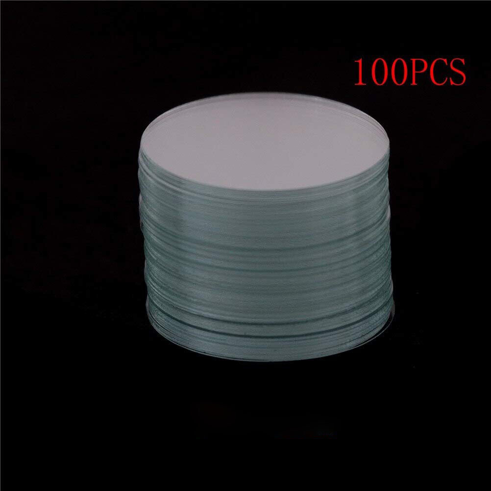 100 PCS/Box Large Glass Circular Coverslip Slides Big Round Covers