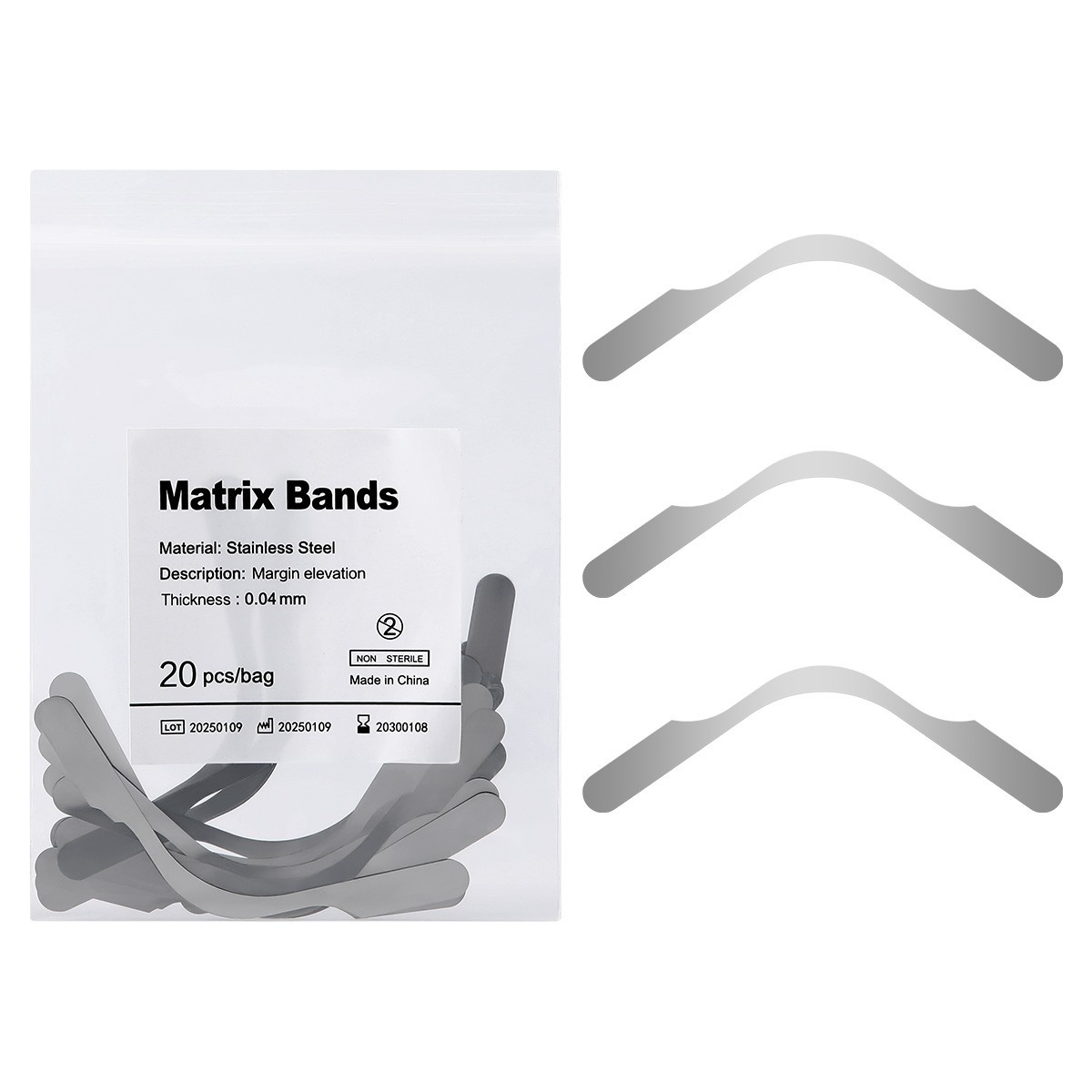 50 packs Dental Universal Matrix Bands Deep Margin Elevation Matrix 20pc/pack