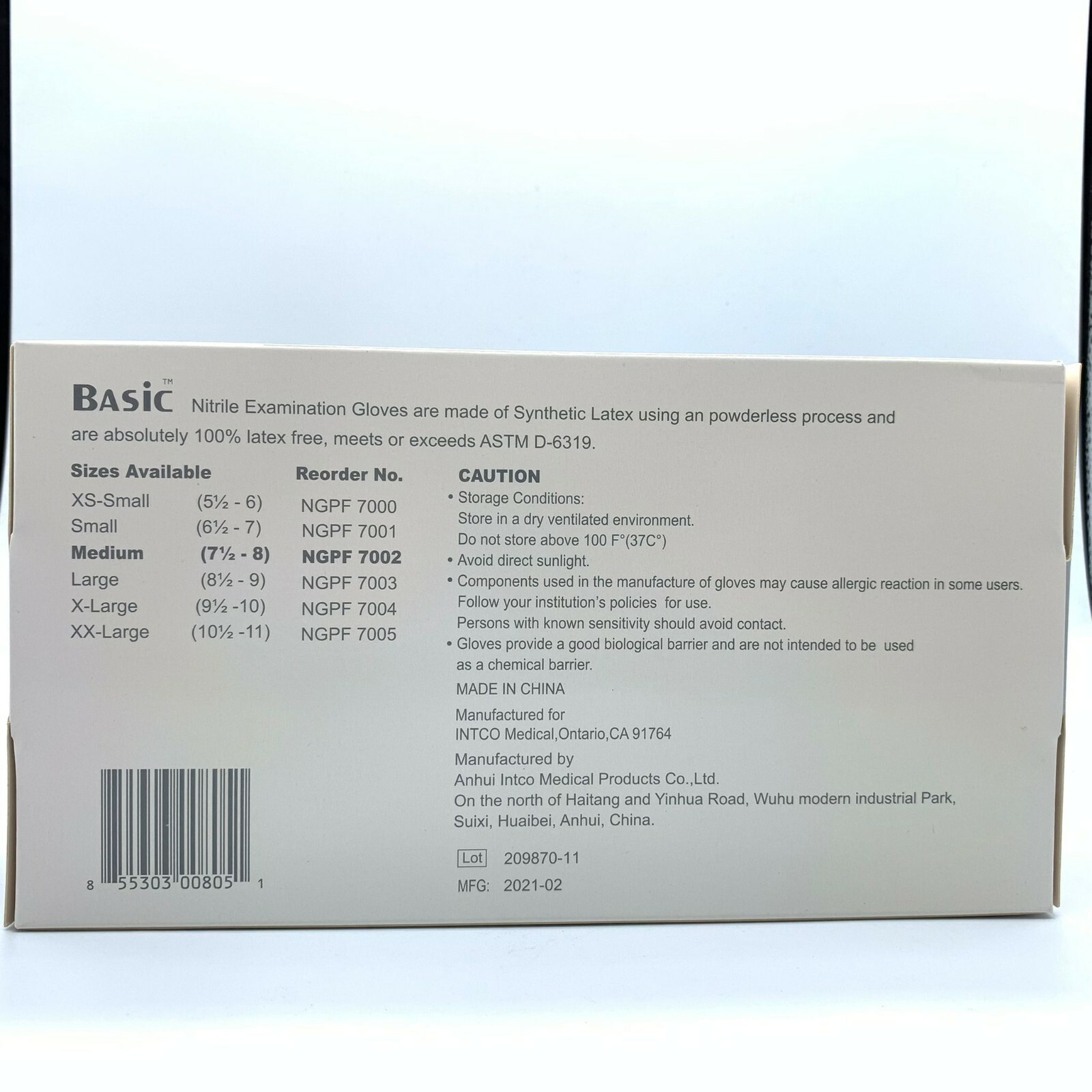 Synguard Nitrile Exam Gloves Powder-Free Blue medium and large (4x 100/Bx)