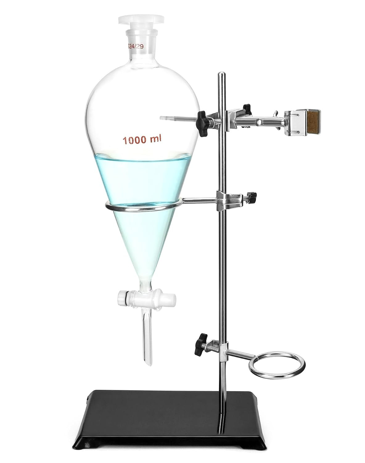 1000Ml Heavy Wall Conical Separating Funnel with 24/29 Fitting and PTFE Stopcock
