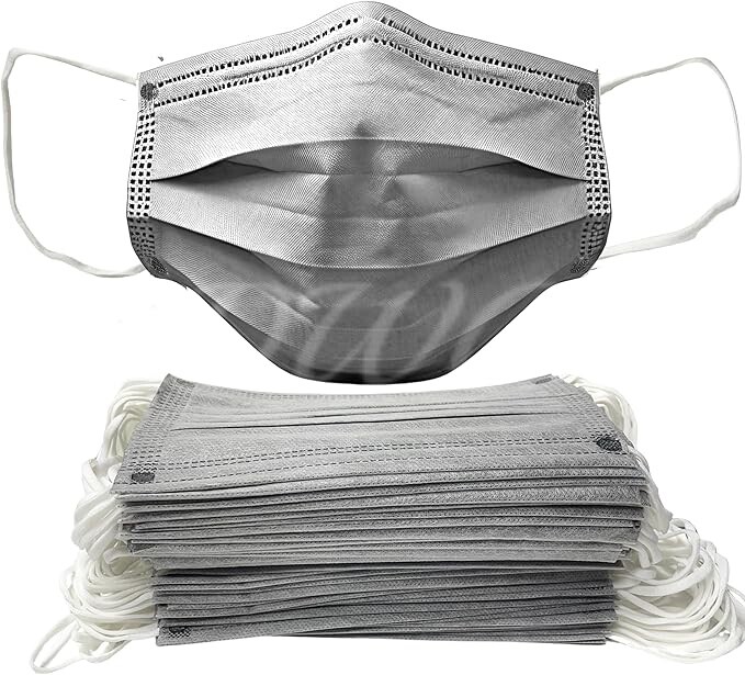 100 Pack – 3-Ply Gray Disposable Face Mask Ear-loop Mouth Cover USA Seller