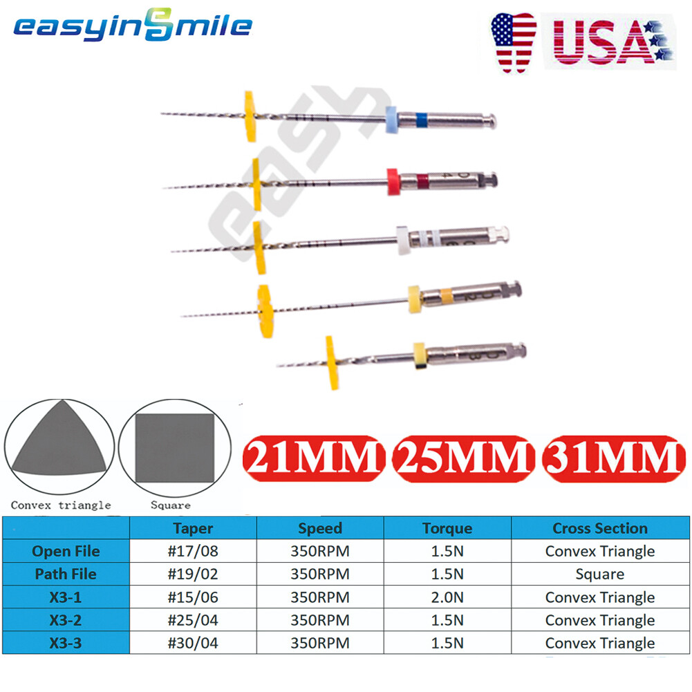 5Pcs/pack Dental NITI Endo Rotary File X3 Never Break Endodontic File 21/25/31MM