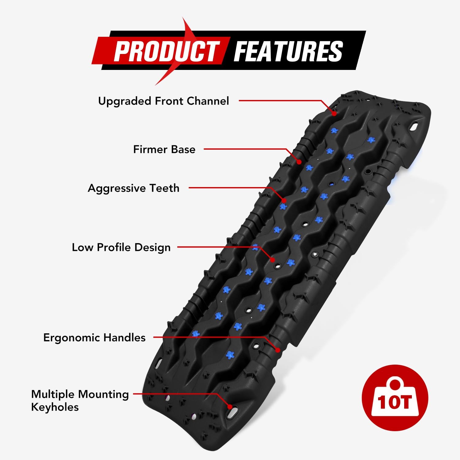 Fieryred Large Off Road Traction Boards Pair 44.88 L X 12 W Recovery Track Tire