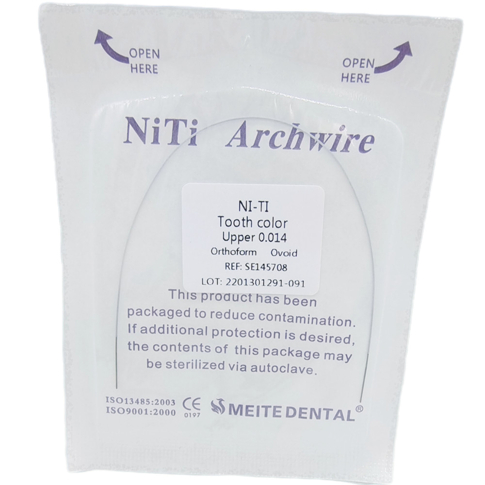 50Pk Dental OrthodonticWhite Color Coated Niti Rectangular/Round Arch Wire Ovoid