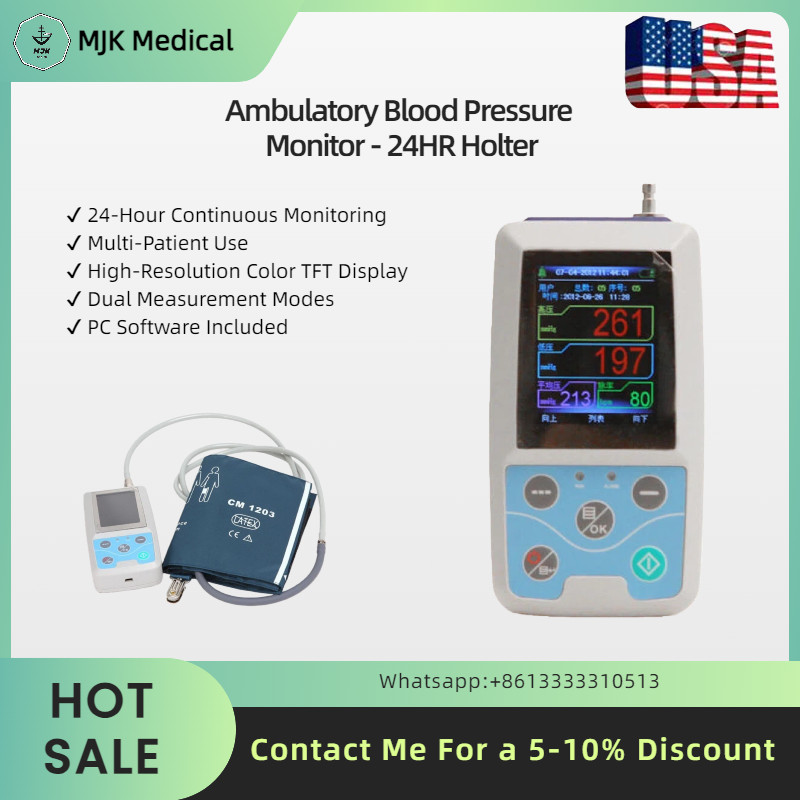 Ambulatory Blood Pressure Monitor-24HR Holter & ECG with PC Software for Adults