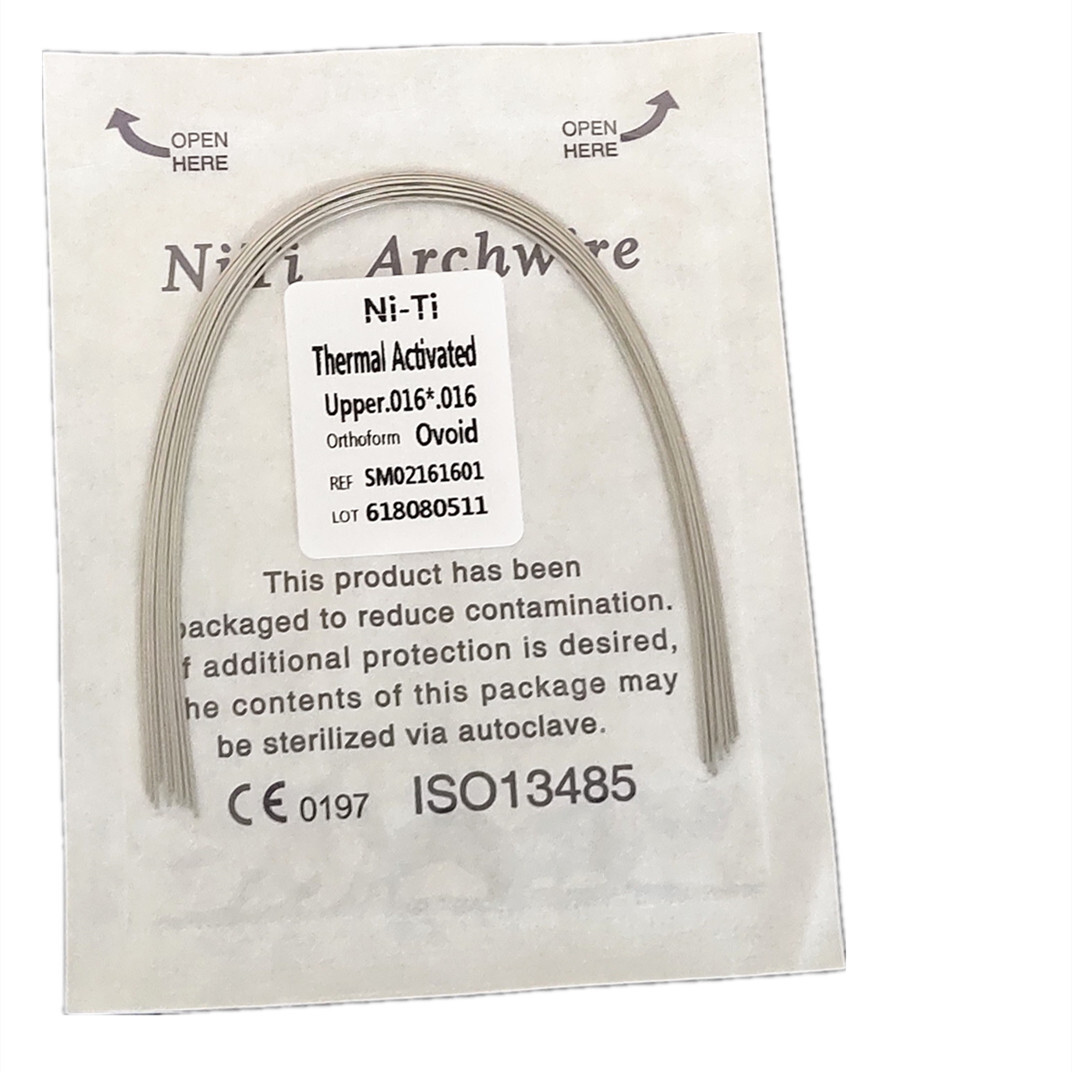 Dental Orthodontic Heat Thermal Activated Niti Rectangular Arch Wires Arcs