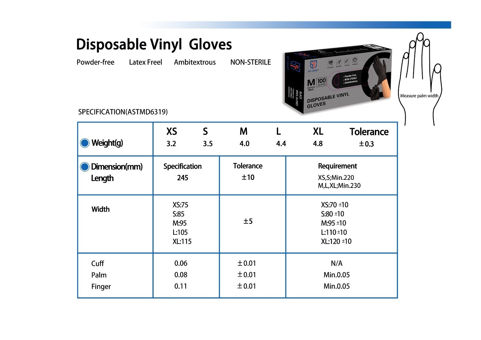 Black Vinyl Gloves: Food Grade, Latex & Powder-Free (100-Count)