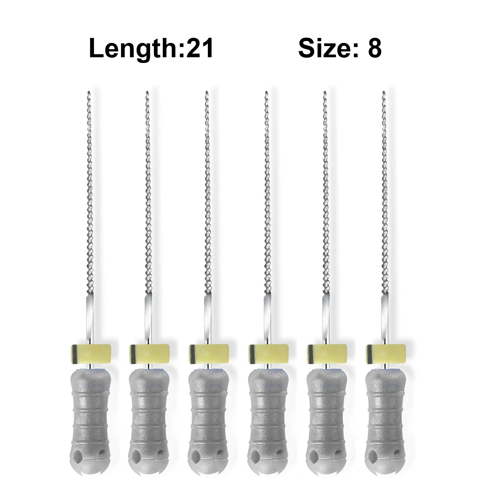 Sky Choice K-Files – 21 mm Length, Size 08 Gray with Rubber Stopper 6/Pkg
