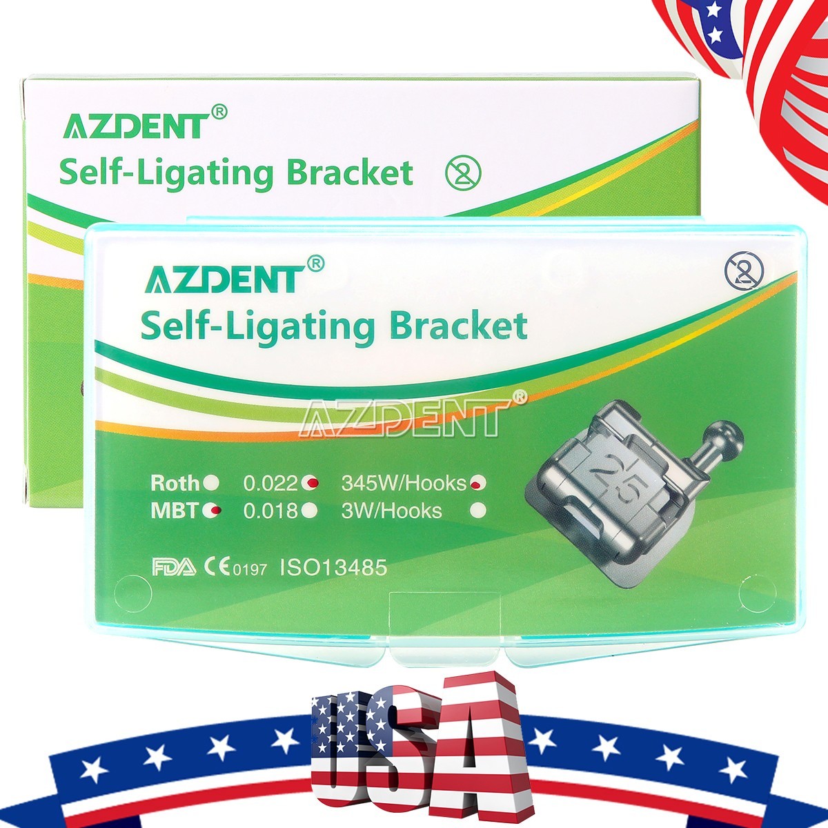 Dental Orthodontic Self-Ligating Bracket Braces Mini MBT.022 Spherical Hooks