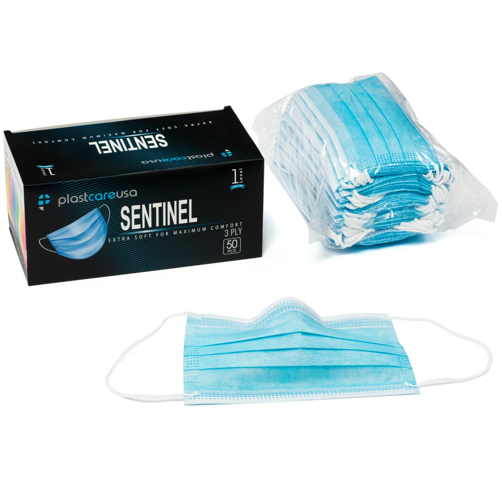 ASTM LEVEL 1 Blue 3 Ply Disposable Medical Surgical Covers Face Masks