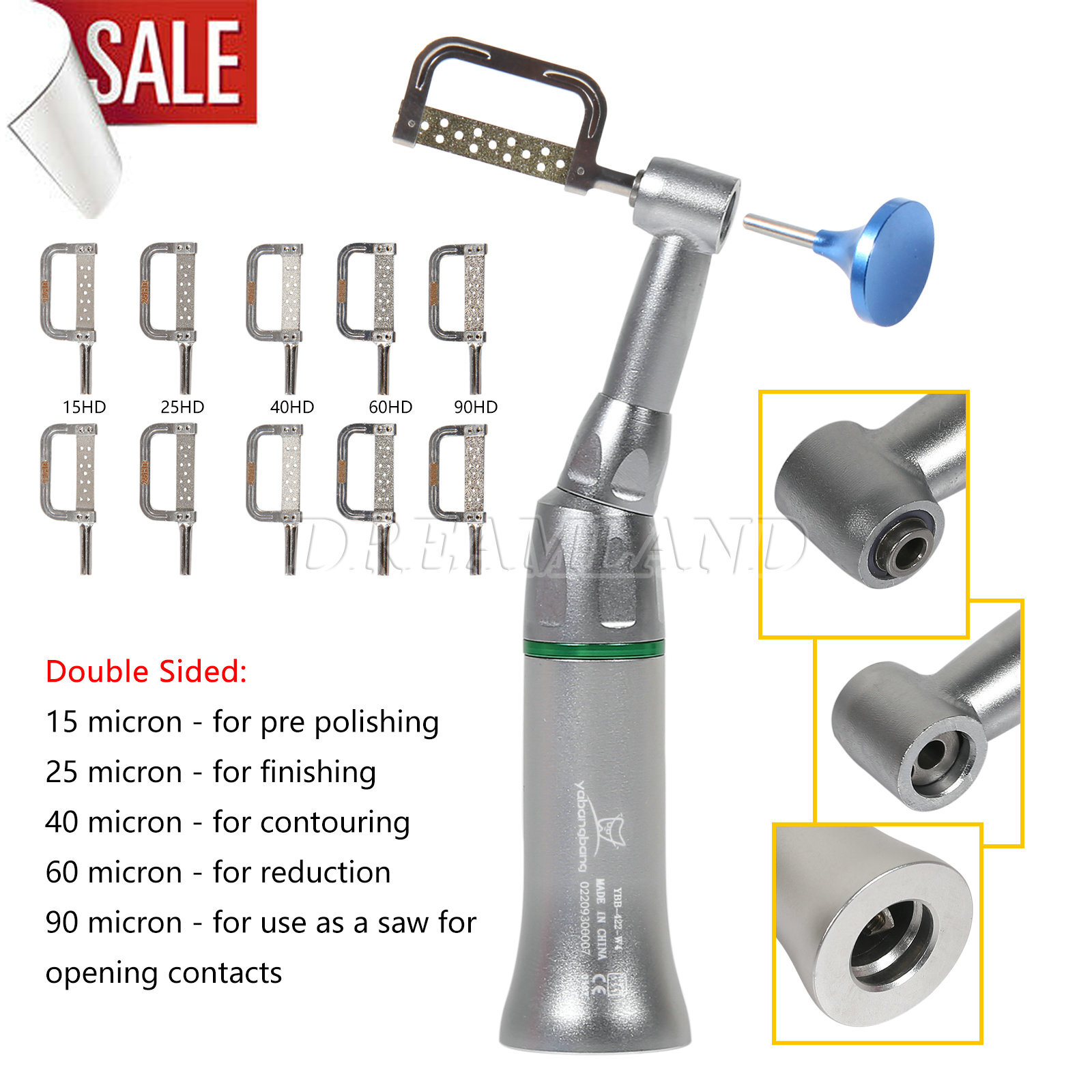 Pro Dental Reduction 4:1 Interproximal Stripping Contra Angle Handpiece IPR Kit