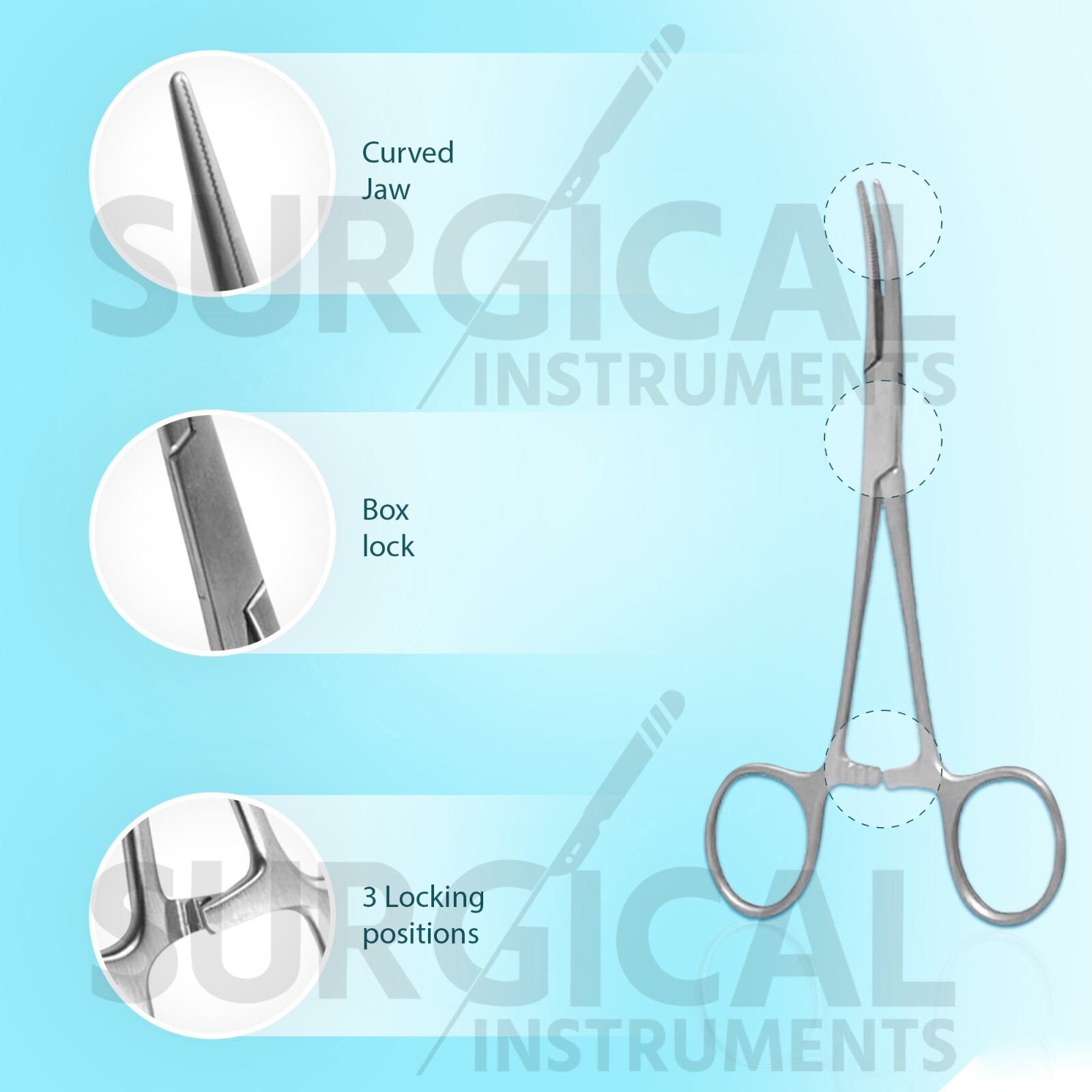 6 Kelly Hemostat Forceps 5.50″ Curved Surgical Dental Instruments