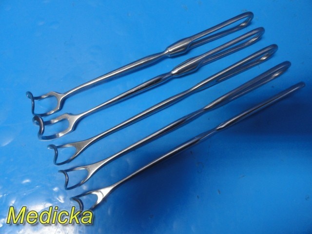 5x Green (Greene) Thyroid Retractors Sklar Jarit Codman Stainless Steel ~ 39996