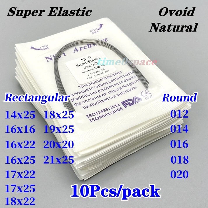 50/100Pcs Dental Orthodontic Arch Wire Super Elastic Ni-Ti Ovoid/Natural Form