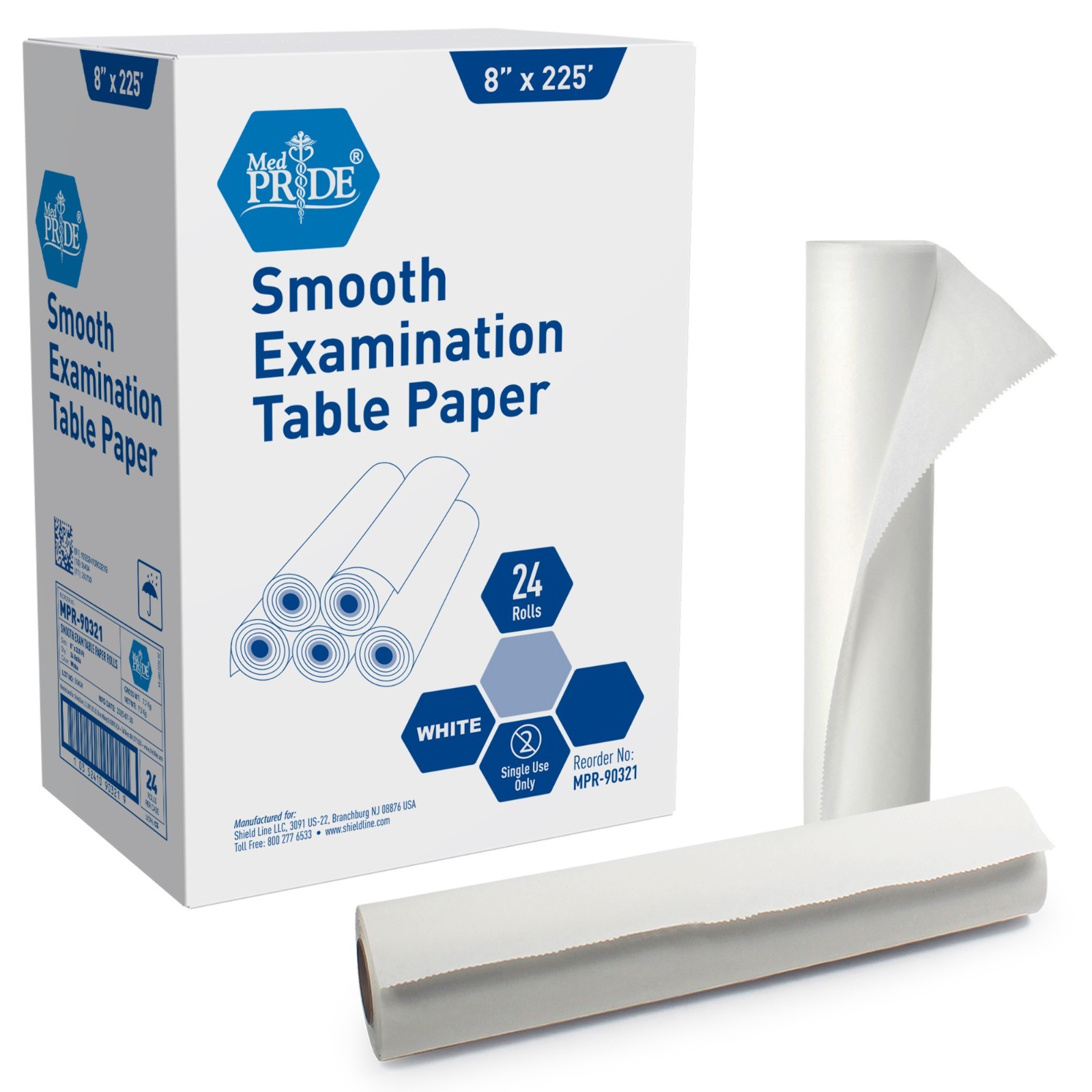MED PRIDE Smooth Exam Table Paper 8″x225′ – 24 Rolls | Medical Disposable Sheets