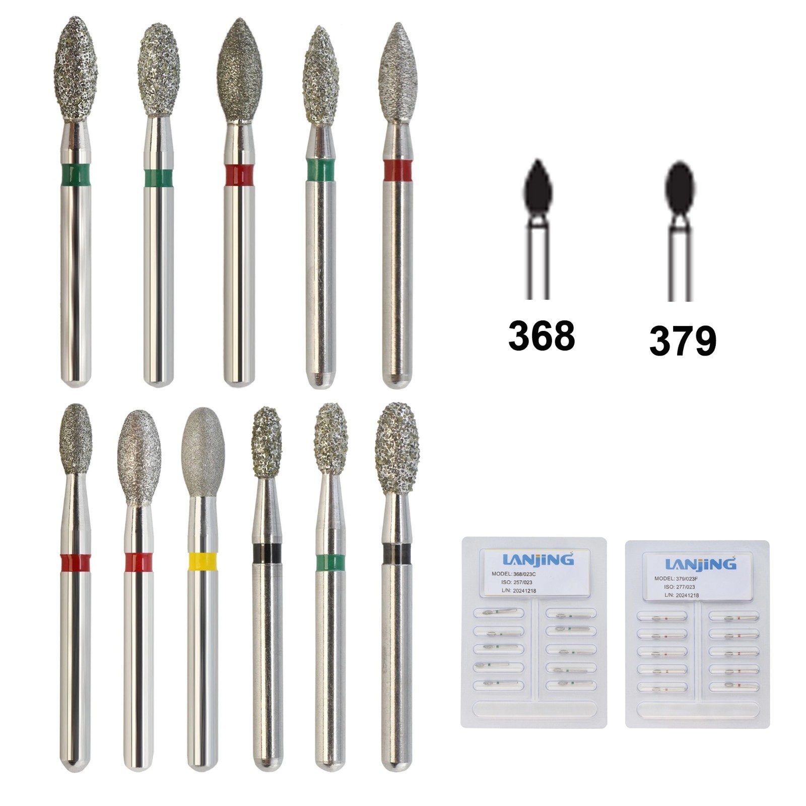 Diamond Burs Dental Zirconia Cutter Diamond Bur FG Football Round End Taper Pear