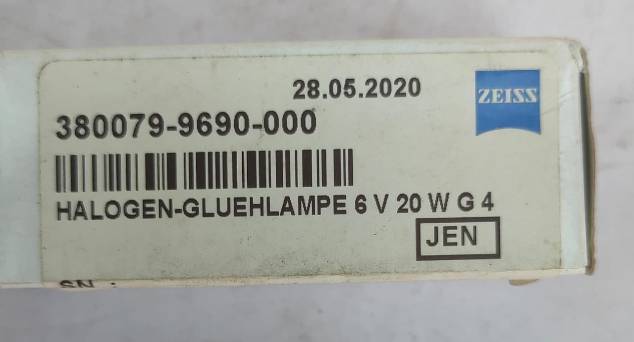ZEISS MICROSCOPE HALOGEN LIGHT BULB 6V 20WATT 38-0079-9690-000 LOT OF 3 PC