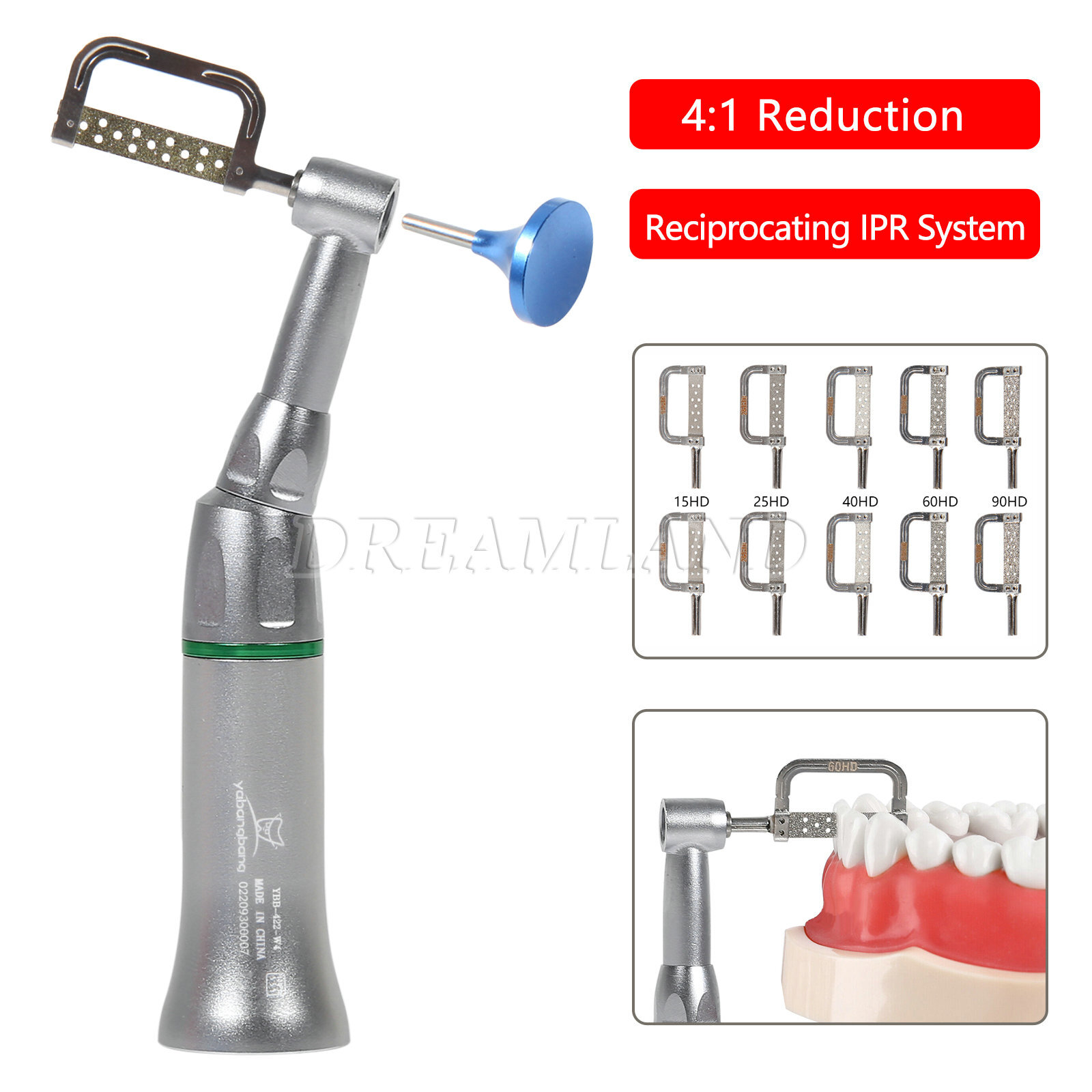Pro Dental Reduction 4:1 Interproximal Stripping Contra Angle Handpiece IPR Kit