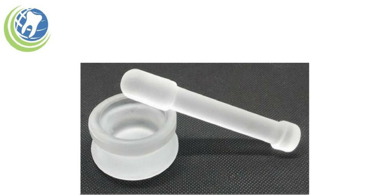 DENTAL MEDICAL LABORATORY MORTAR AND PESTLE KIT FROSTED GLASS ( 1 SET )