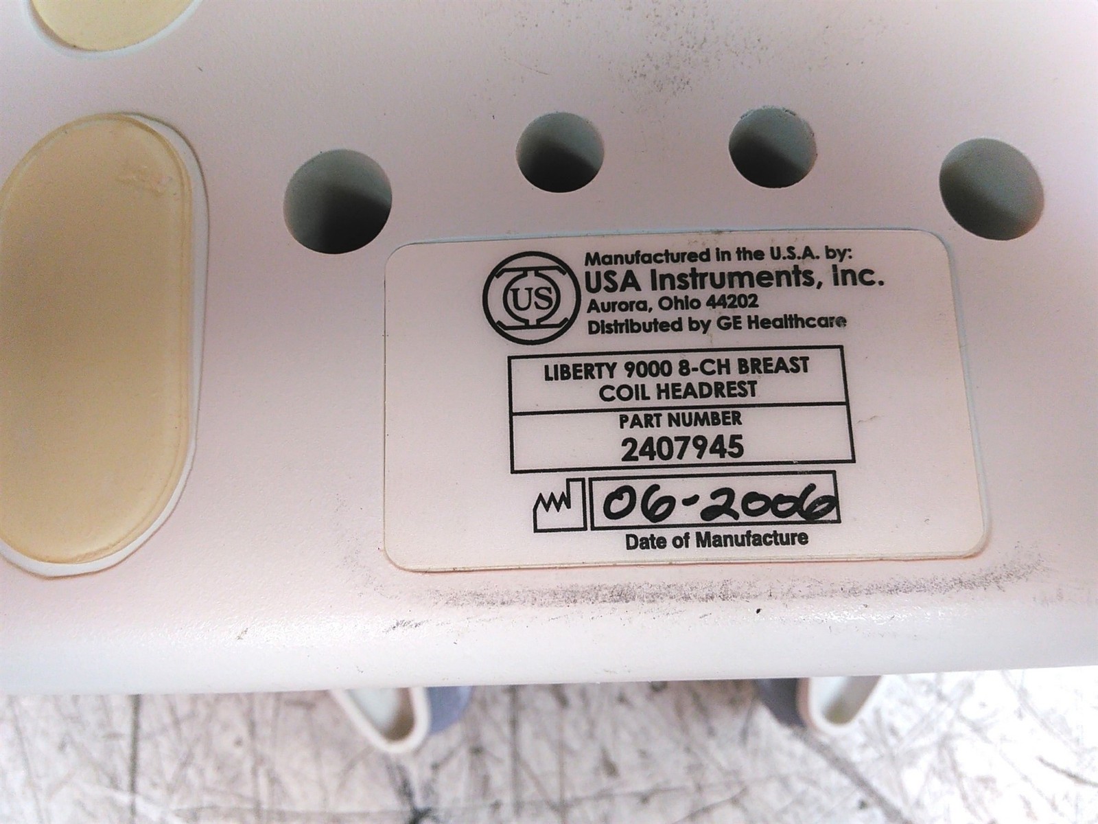 USA Instruments 2407945 Liberty 9000 8-CH Breast Coil Headrest See Description