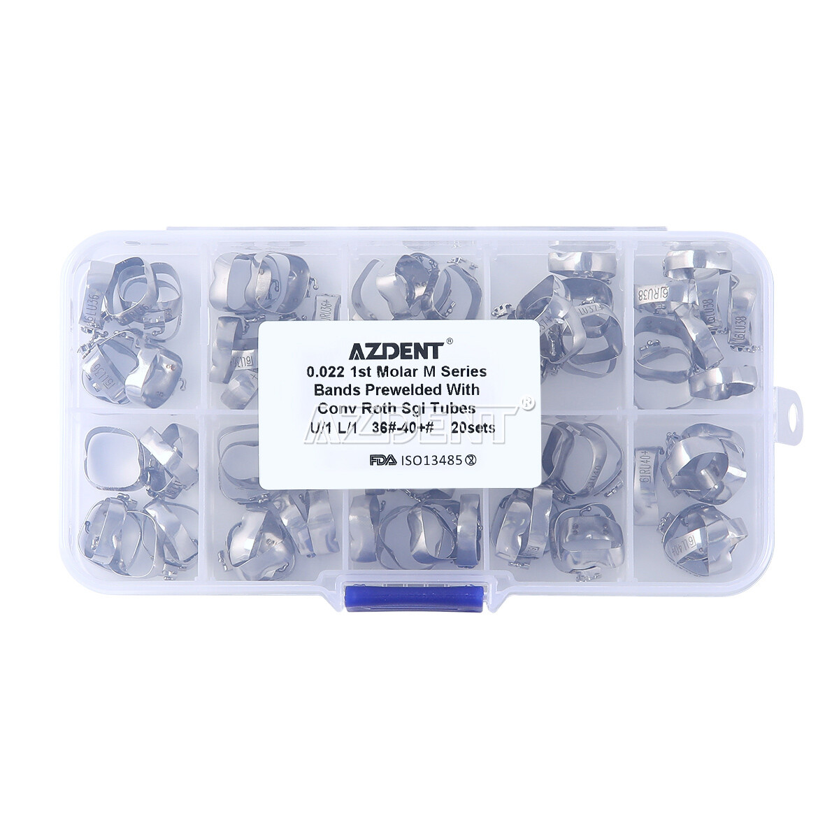 Dental Orthodontic Bands with Buccal Tube 1st Molar Roth/MBT .022 16#-35 #