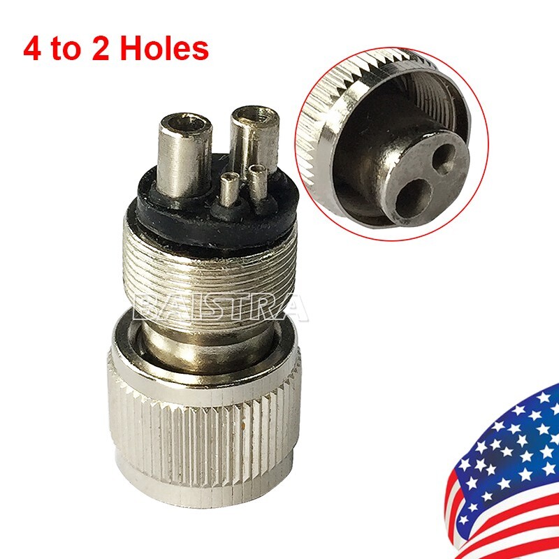 Dental High Speed Handpiece Tubing Adapter Changer Connector 4 to 2 Holes