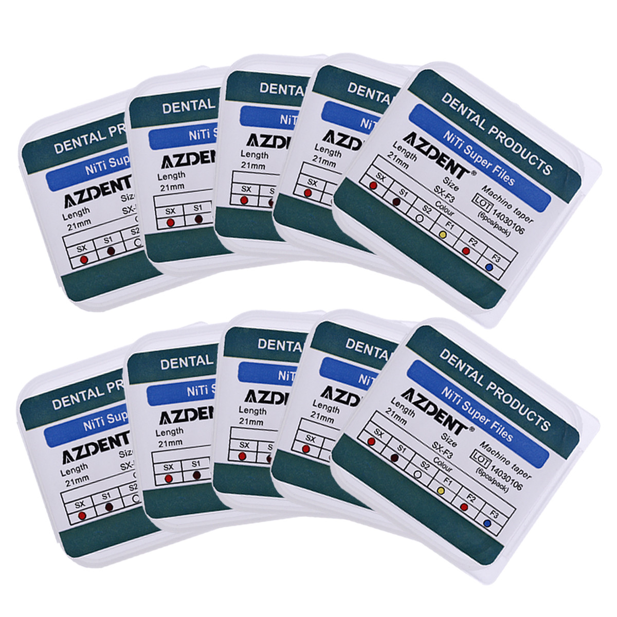 AZDENT Dental Endo Root Canal NiTi Super Rotary Files Engine Use SX-F3 25mm/21mm