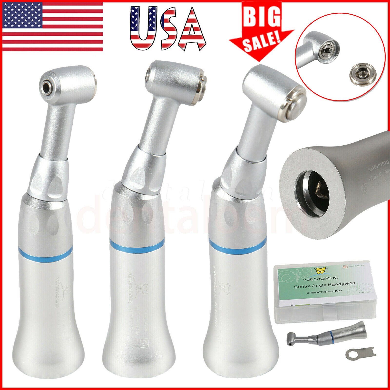 NSK Style Dental Slow Low Speed Contra Angle Handpiece Push Button Attach E-Type