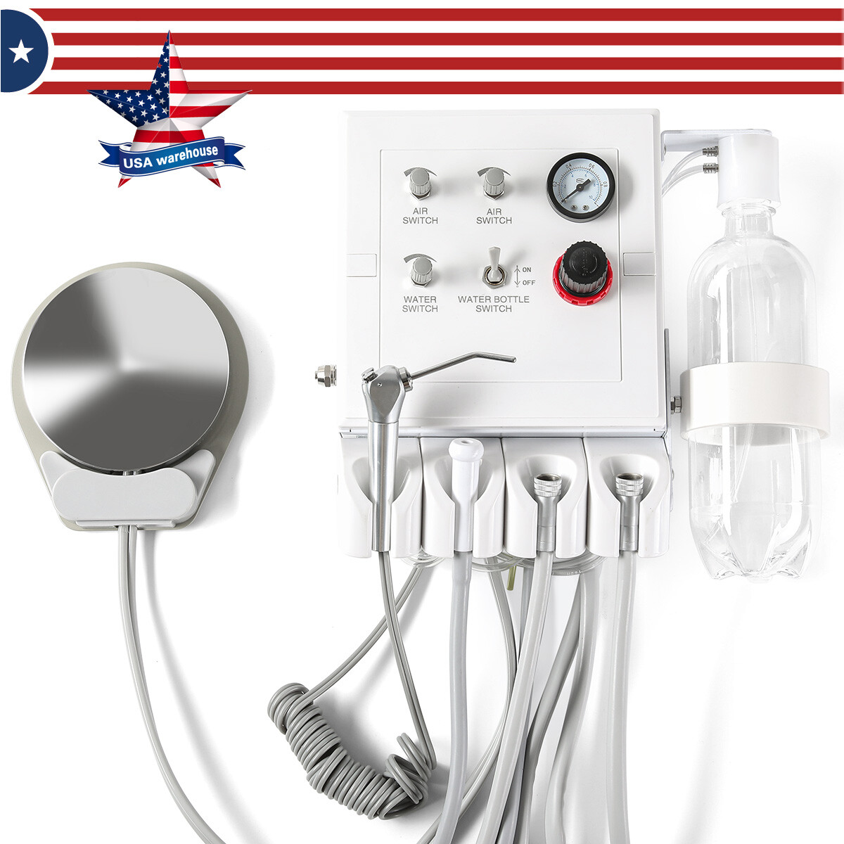 Portable Dental Turbine Unit Air Compressor/High&Low Speed Handpiece Kit 2/4Hole