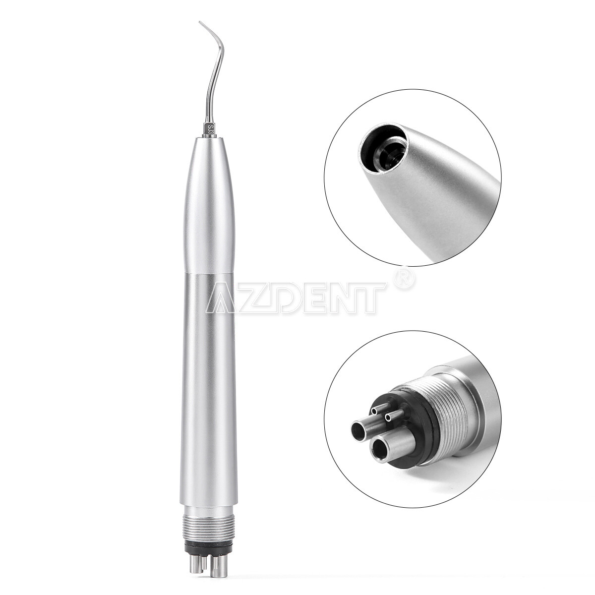 AZDENT Dental Ultrasonic Air Perio Scaler Handpiece Hygienist 2 /4Holes 3 Tips