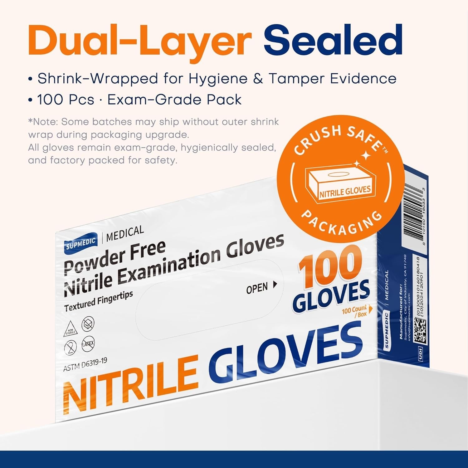 Medical Soft Max Nitrile Exam Gloves, 1000 Pcs Latex-Free Powder-Free Food Sa…