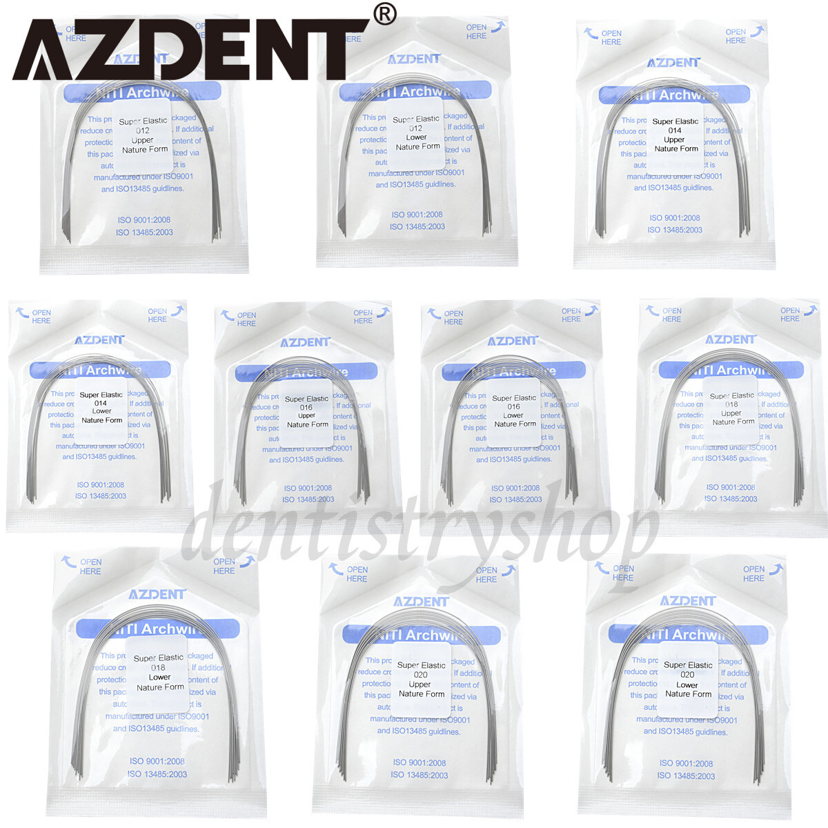 AZDENT Dental Orthodontics Round Arch Wire Super Elastic Niti Nature Form