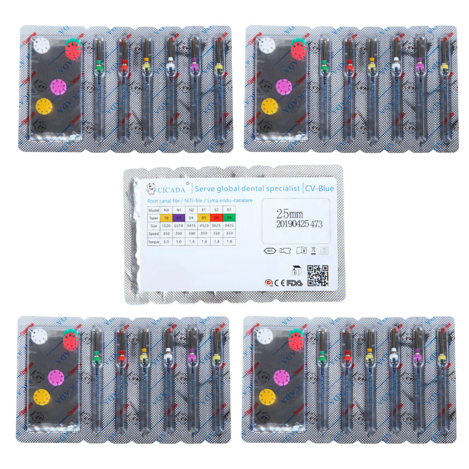 30pcs/5 packs Dental Rotary Super NiTi 25mm Endodontic Engine U-Files endo File