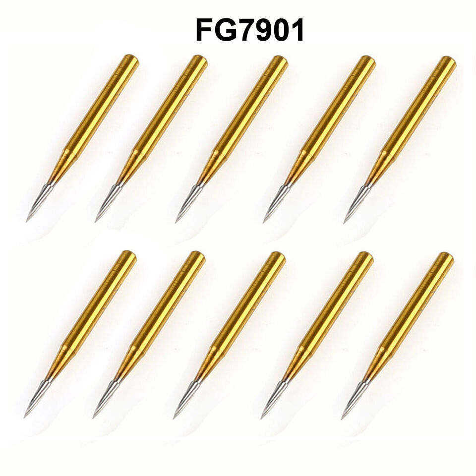 Dental Tungsten Carbide Gold Bur Trimming & Finishing &Polishing Flame FG7901 DL