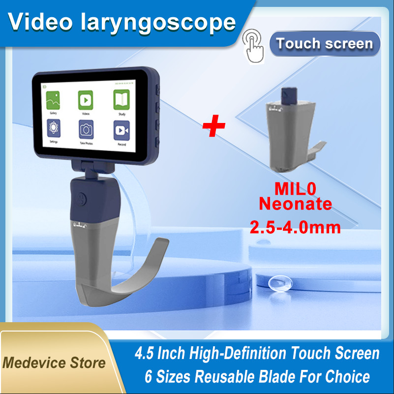 Touch screen digital video reusable sterile blade 4.5″ laryngoscope
