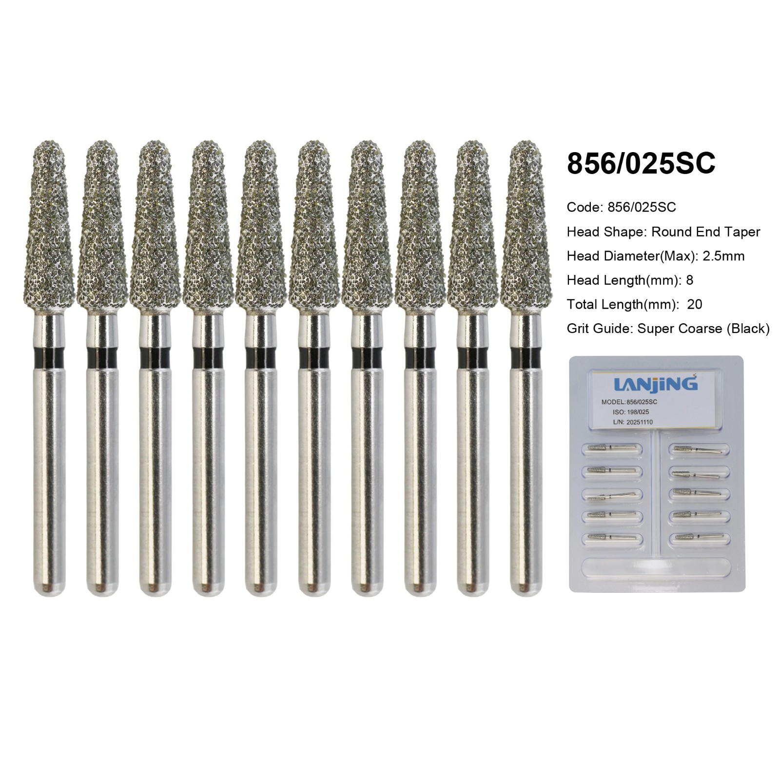 Diamond Burs Dental Zirconia Cutter Diamond Bur FG Football Round End Taper Pear