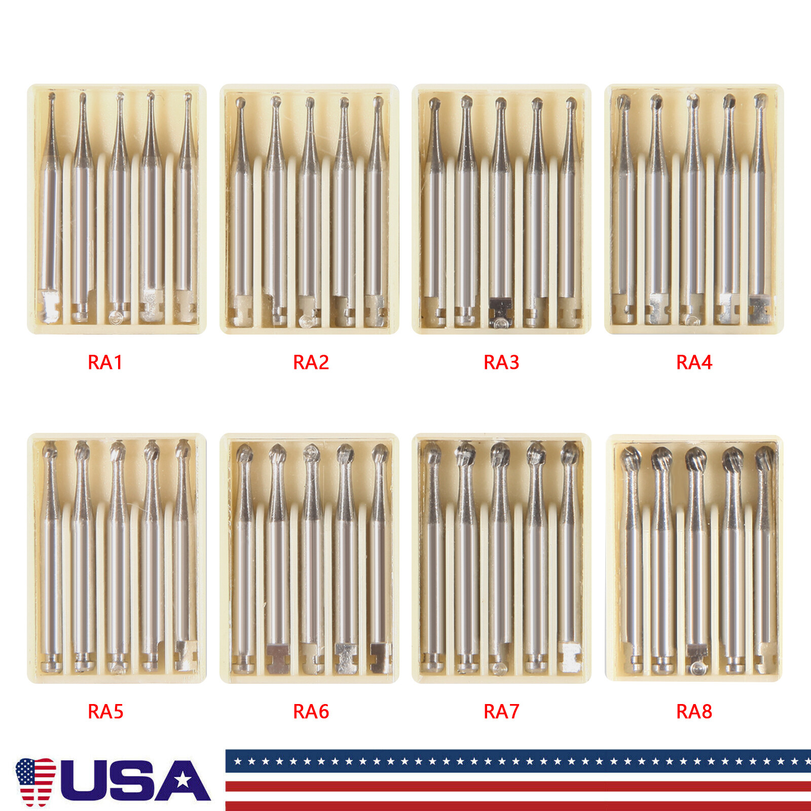 Dental Burs RA 1-8 Latch 2.35mm Carbide Bur Inverted Cone Prima CA Low Speed