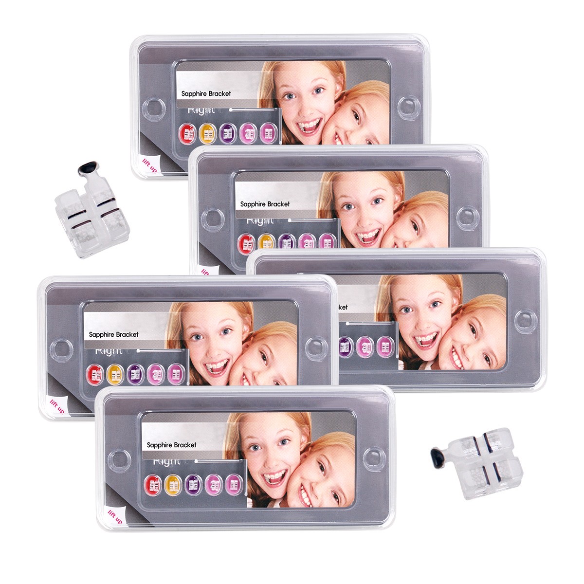 AZDENT Dental Orthodontic Clear Ceramic Brackets Braces Mini Roth.022 Hooks 345