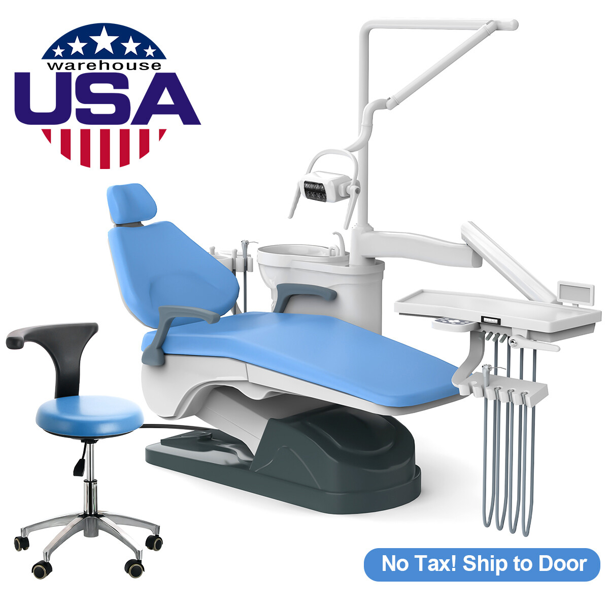 Portable Dental Mobile Unit with Air Compressor scalers Curing/Dental Unit Chair