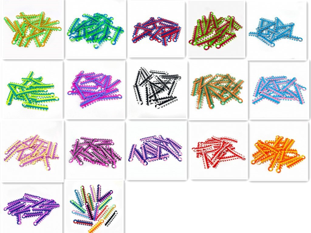 5Packs Dental Orthodontic Elastic Rubber Ligature Tie/Power Chain Double Color