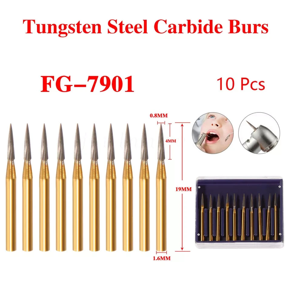 Dental Carbide Burs FG Gold Trimming & Finishing FG7404/7406/7408/7901/7902/7903